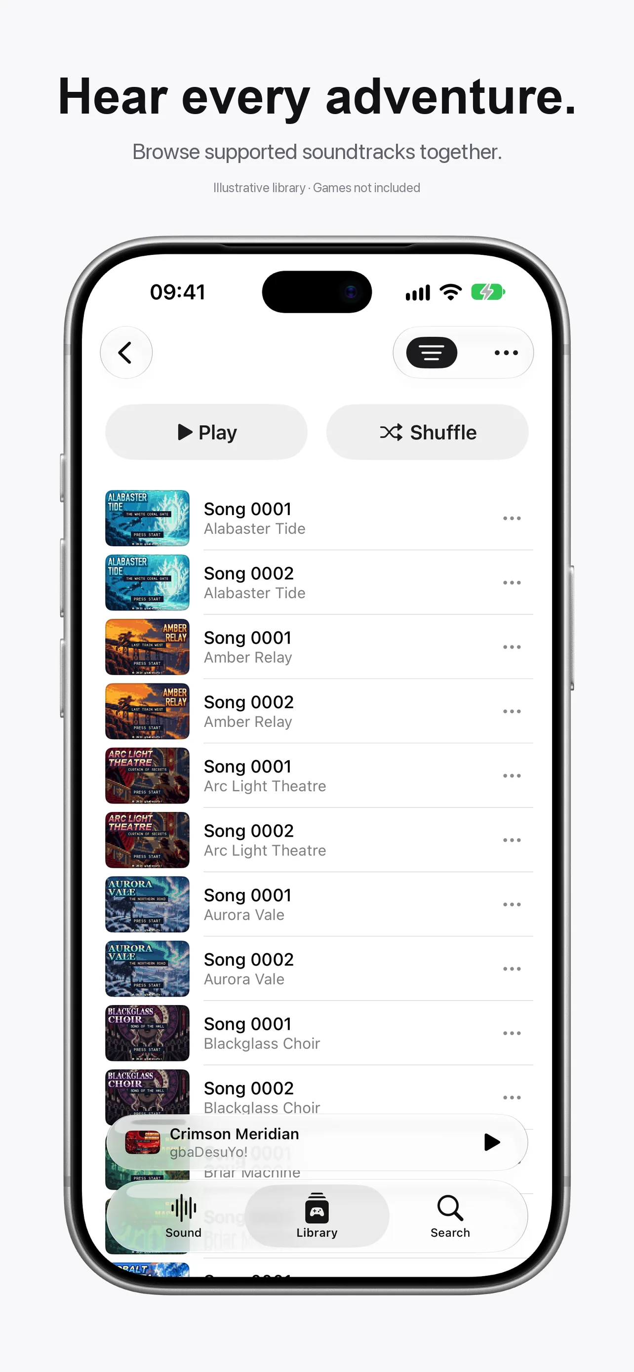 Supported numbered soundtracks across the game library