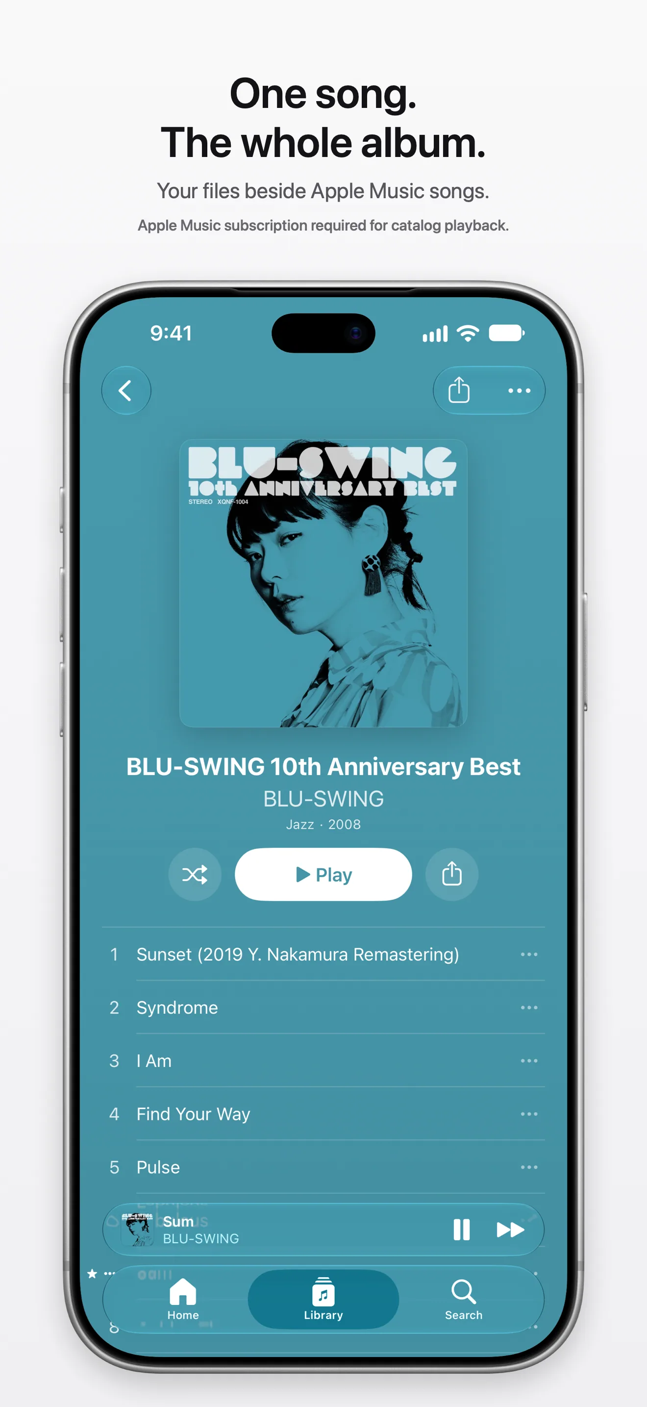 The full BLU-SWING album from Apple Music alongside an imported song
